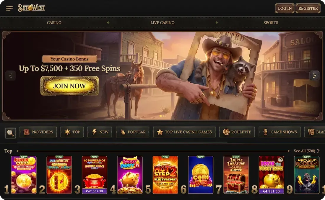 betwest casino site